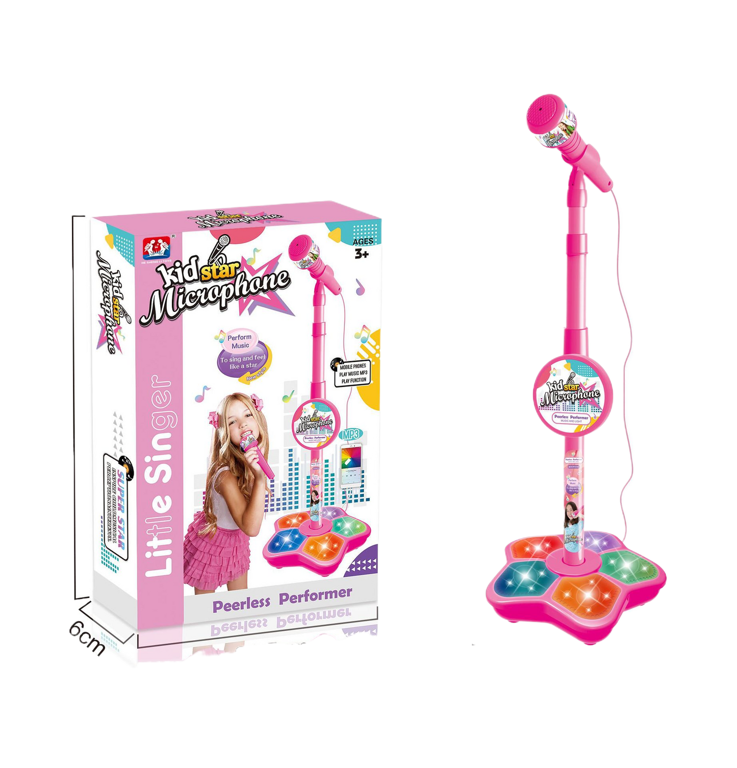 🎤 Little Star Karaoke Microphone & Light-Up Stand – Kids Singing Toy
