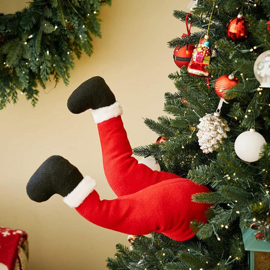 Stuck Santa Legs – Plush Christmas Tree Decoration