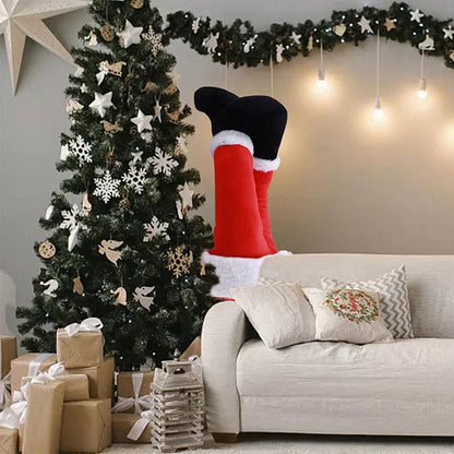 Stuck Santa Legs – Plush Christmas Tree Decoration