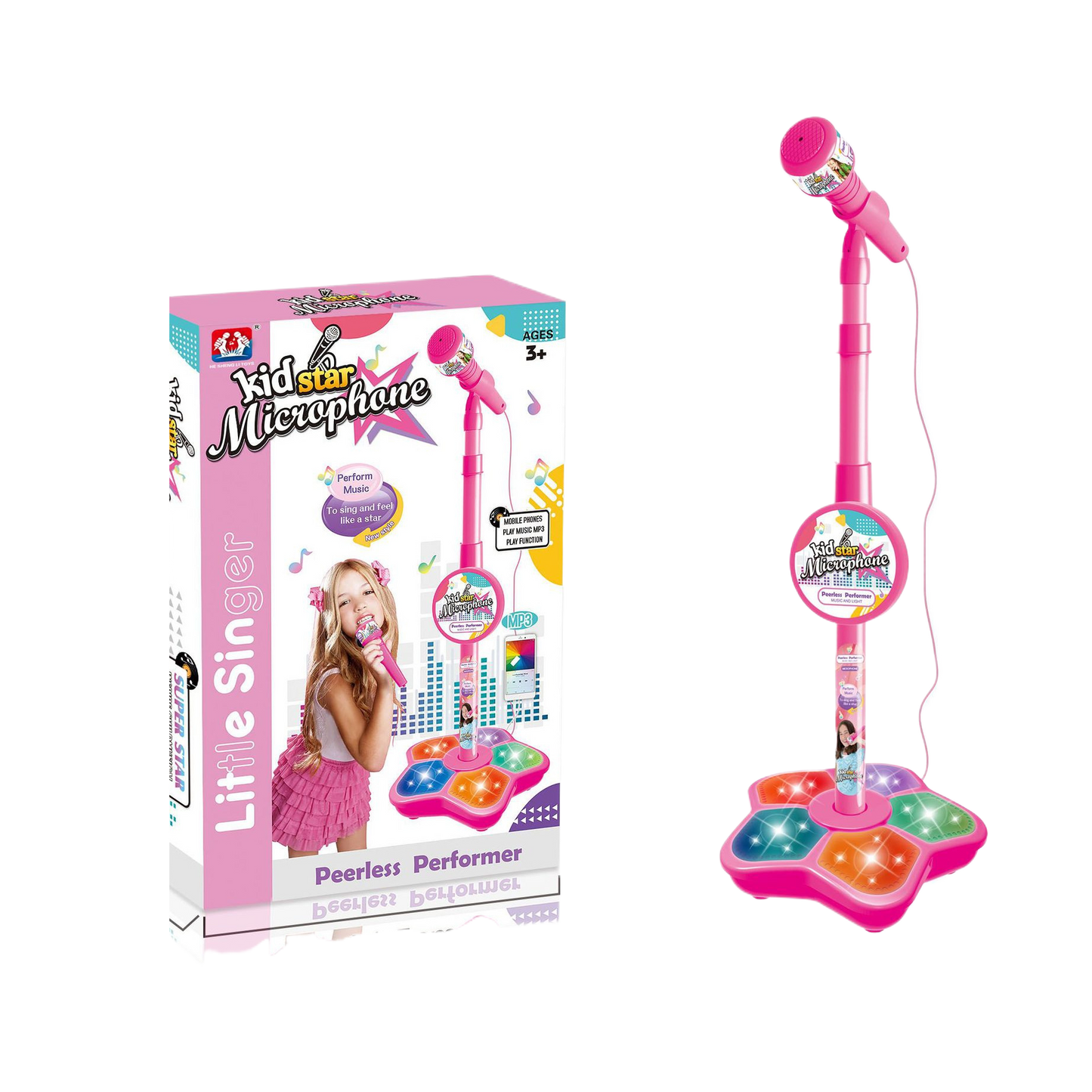 🎤 Little Star Karaoke Microphone & Light-Up Stand – Kids Singing Toy