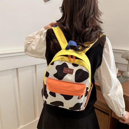 Cowboy Western Plaid Kids Backpack — Cow Print Lightweight School Bag
