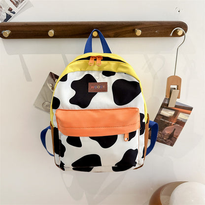 Cowboy Western Plaid Kids Backpack — Cow Print Lightweight School Bag