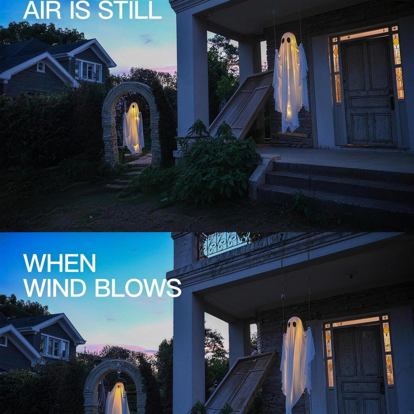 Glowing ghost decoration size and scale reference
